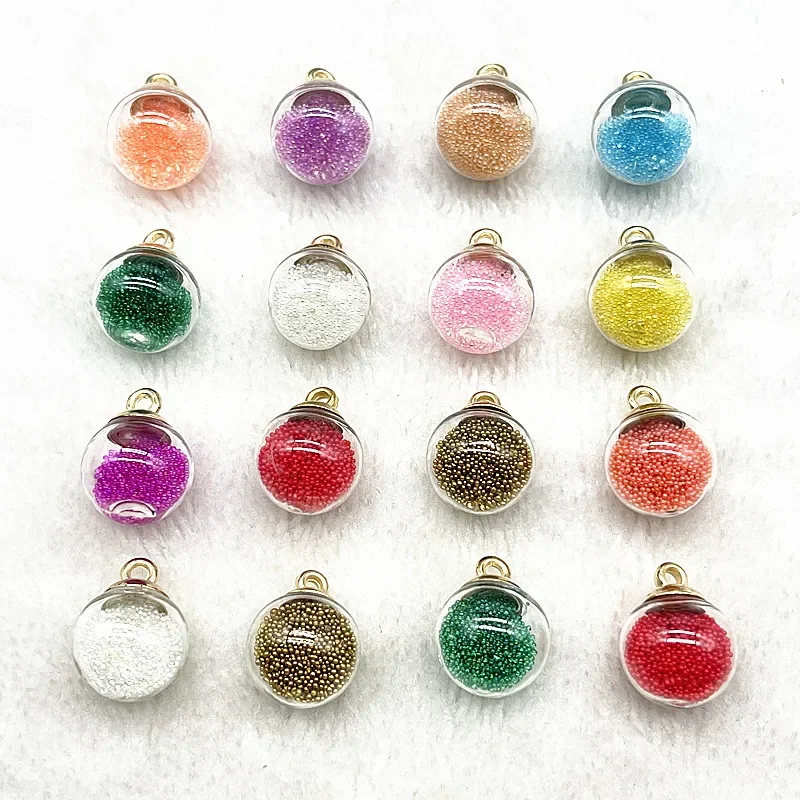 10pcs 16mm Magic Ball Transparent Glass Beads Transparent Pendant for Christmas Decoration Diy Handmade Accessories