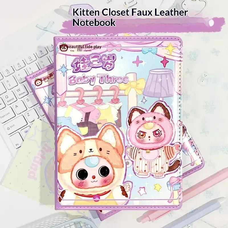 Echte Baby Drie Lederen Notebook Lelie Konijn Stad Bitterkoekje Leuke Verjaardagscadeau Student Dagboek Notebook Kladblok Handboeken Diy