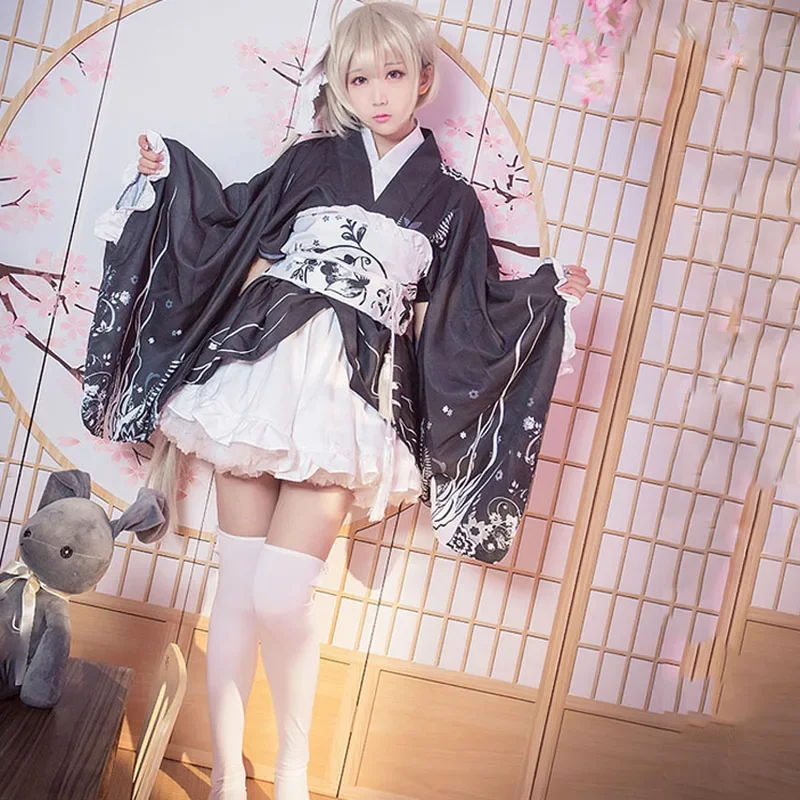 Kimono Japanese Style Kawaii Girls Vintage Yukata Women Haori Dresses Japan Anime Cosplay Lolita Blouse Party Halloween Cosplay