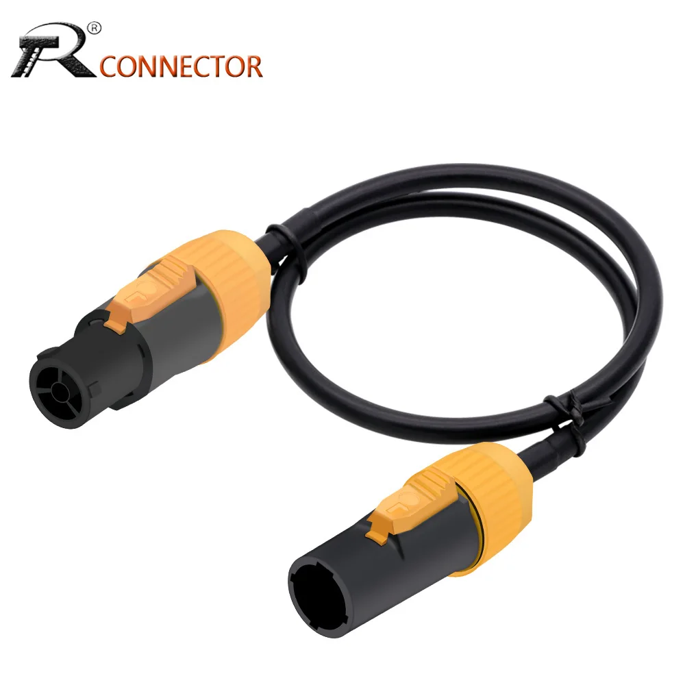 1pc 3pins High-End Waterproof Powercon Connector,1.5M,Orange NAC3FX-W NAC3MX-W PA66 Material IP65 Grade, Input&Output Available