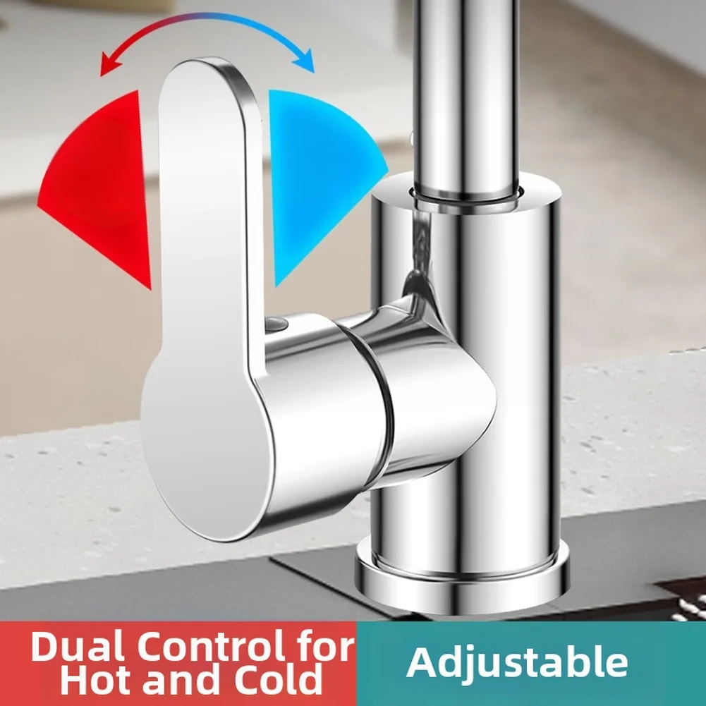1PCS Kitchen Sink Faucet Hot And Cold Water Faucet 360° Rotating Mixing Waterfall/rain Spray/aeration/mist Adjustment Faucet