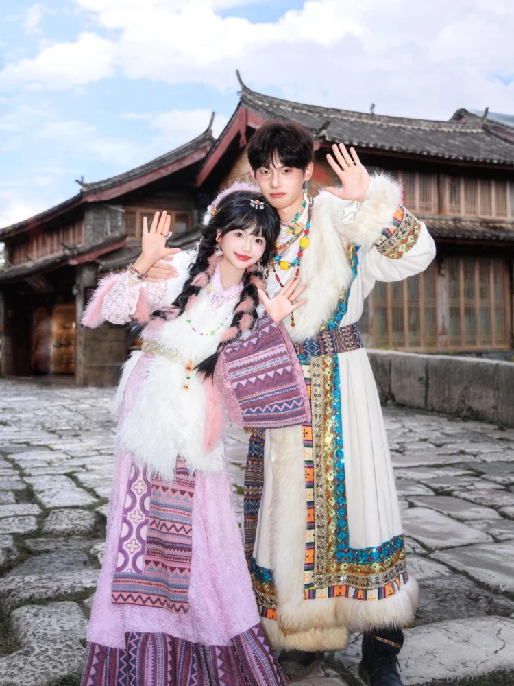 

New 2026 Trendy Couple Photoaphy Ethnic Tibetan Costume Fre Sle Travel Photoaphy Clothing Polyester Fiber 80% Other 20%