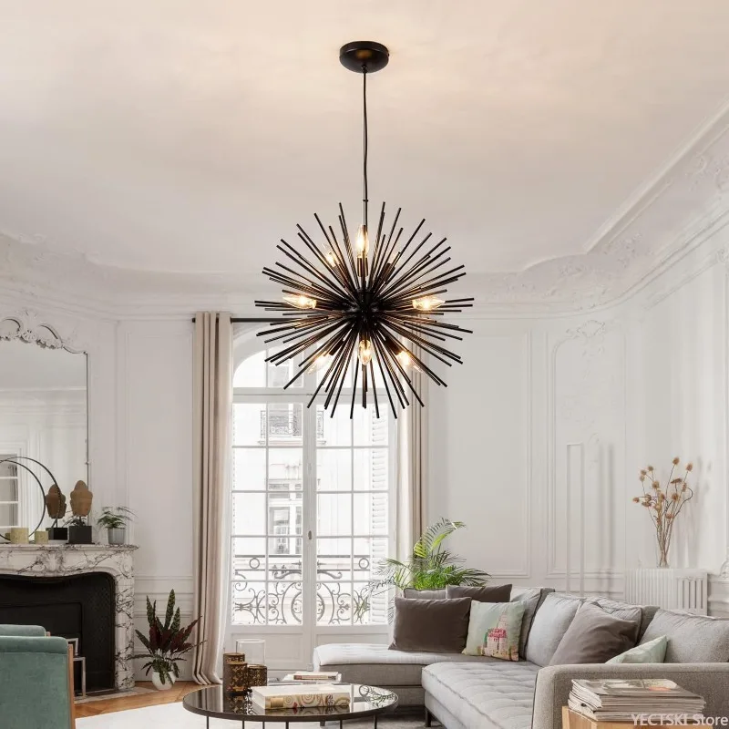 Modern minimalist fireworks pendant light dandelion round ball living room bedroom dining room light