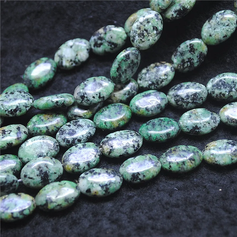 

28PCS Nature African Turquoise Stone Strings Loose DIY Beads For Women's Bracelets Making 10X14MM Oval Shapes Frre Shipping