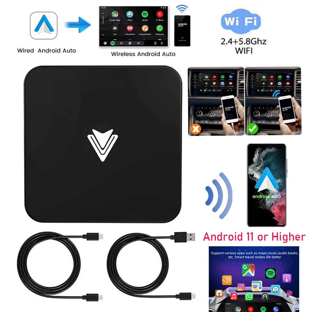 

CarPlay Smart Ai Box Android Wireless CarPlay Android Auto Adapter For Netflix For YouTube Car Play Ai tv box WiFi 5.0G Car