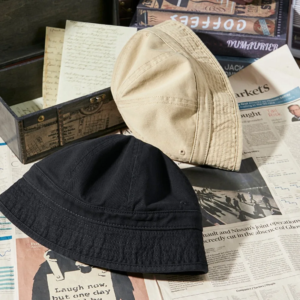 قبعة صياد قطنية بسيطة ناعمة بلون سادة للحماية من الشمس، قبعة رياضية دلو، ملابس الشارع #3