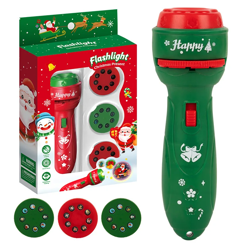 Świąteczny projektor latarka edukacyjna zabawka do wczesnej nauki, zabawny projektor z kreskówkami, świecące zabawki dla dzieci