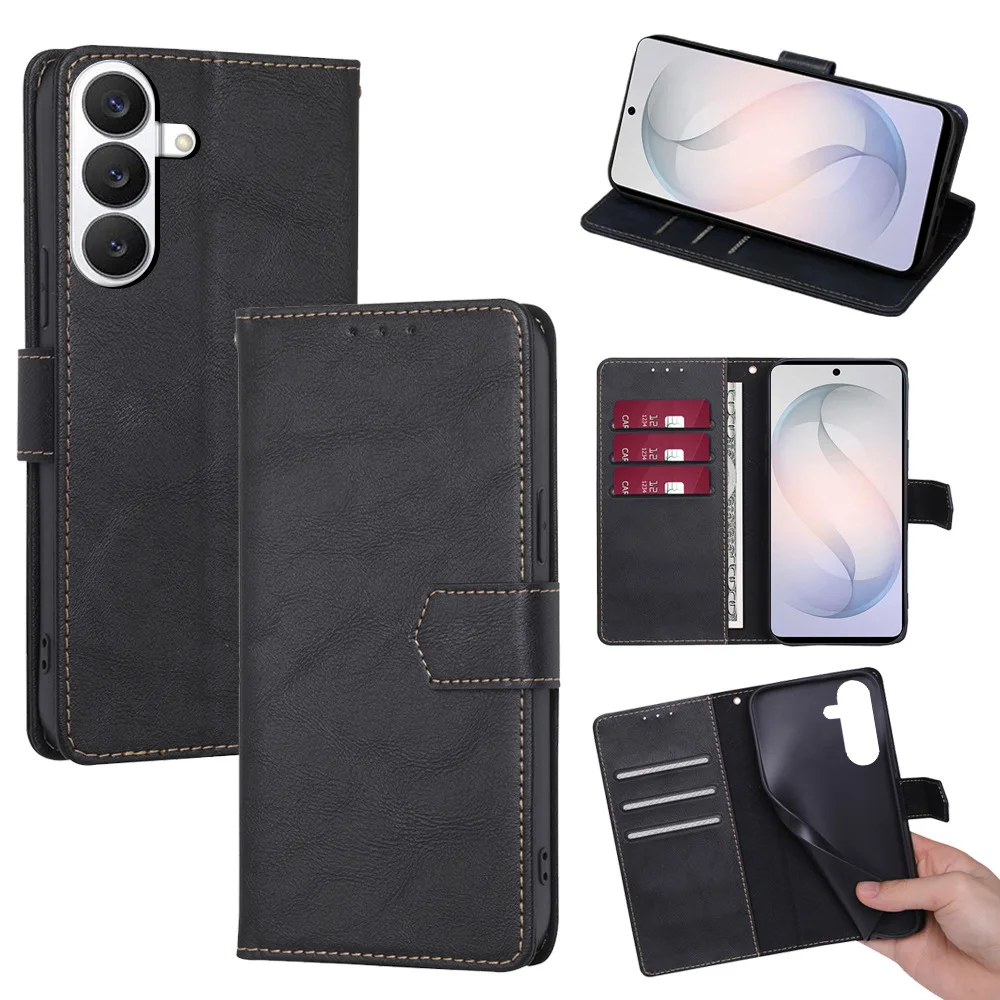 Retro PU Leather Wallet Case For Samsung Note 20 10 Lite Ultra Plus 9 8 Flip Phone Cover Card Slots Pocket Magnetic Case