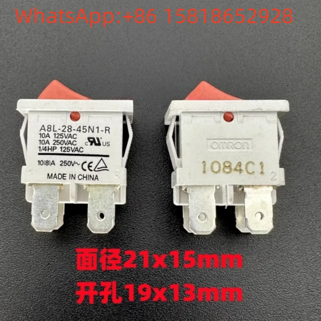 2 pezzi Giappone Omron A8L-28-45N1-R Interruttore a bilanciere ad alta corrente 4 pin 2 posizioni 10A 250 V Bilanciere di potenza