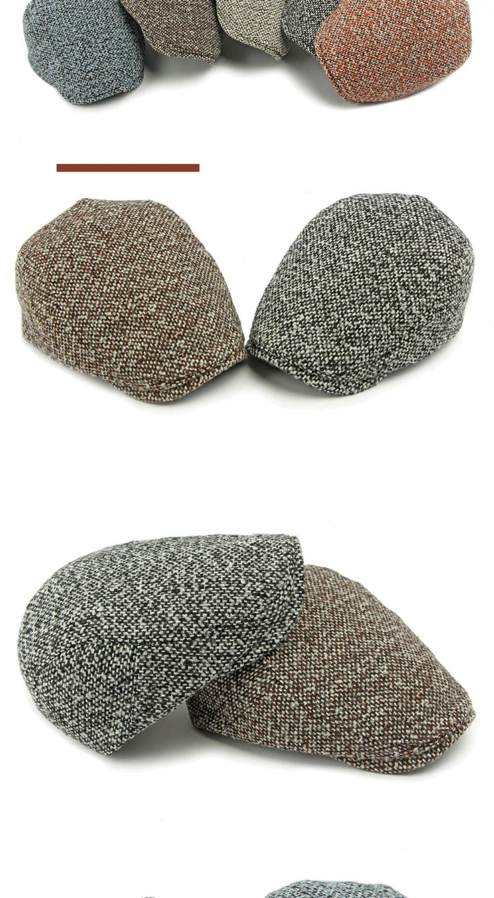 HT4571 Berets Frühling Herbst Winter Hut Kappe Männer Frauen Vintage Künstler Maler Baskenmütze Hut Gestrickte Ivy Flache Kappe Männlich Weiblich Baskenmütze Kappe – Detail 3