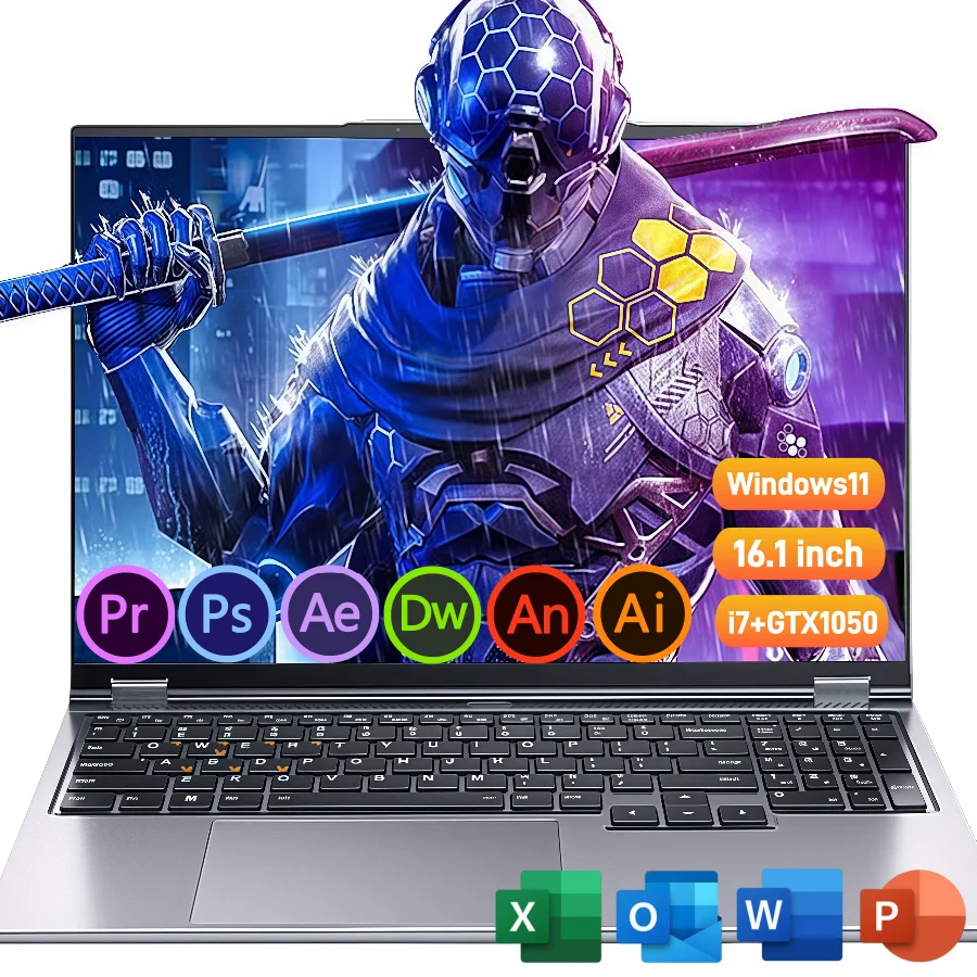 أجهزة كمبيوتر محمولة للألعاب Intel Core i7-8750H GTX1050 مقاس 16.1 بوصة كمبيوتر محمول محمول 32 جيجابايت DDR4 1 تيرا بايت ويندوز 11 صفقات لوحة المفاتيح بإضاءة خلفية