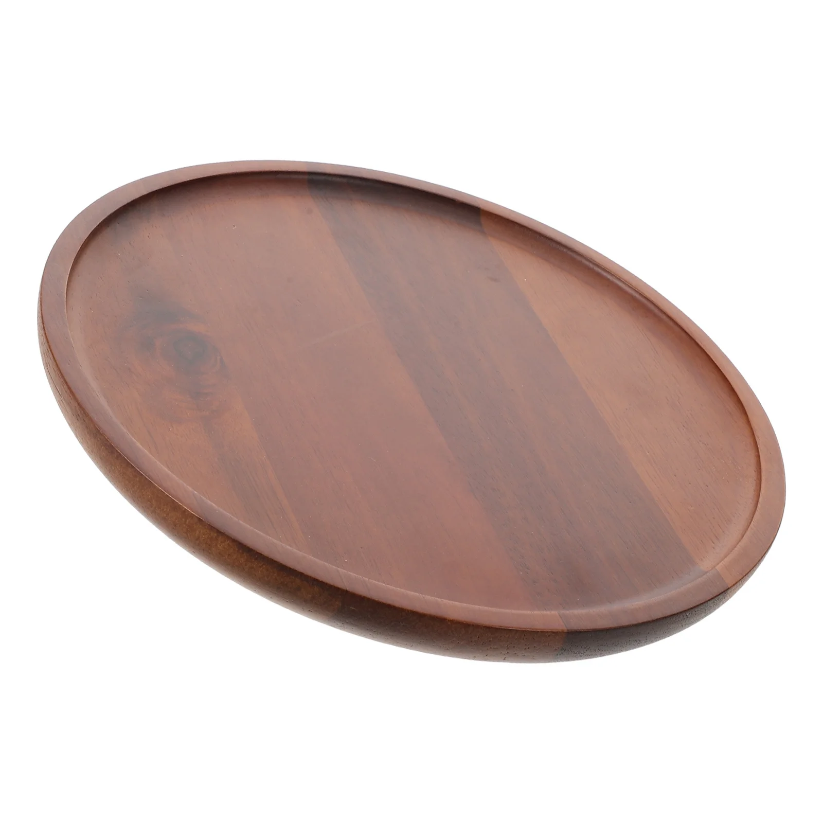 

8 Inch Wooden Serving Tray Round Natural Wood Snack Plate for Coffee Table Living Room Vanity Organizer Cake Cheese Bread Fruit