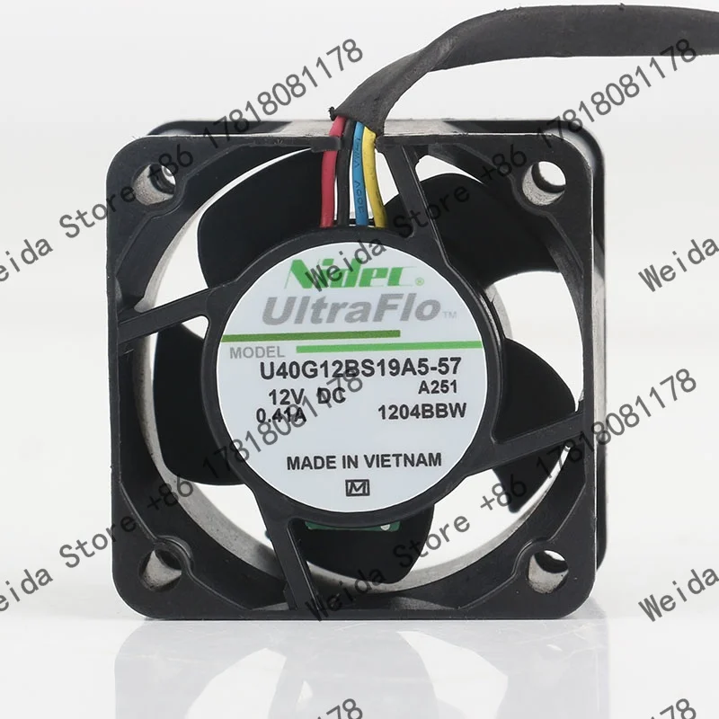 

4020 double ball bearing 0.41A Nidec DC 12V 4CM PWM temperature control 40X40X20MM U40G12BS19A5-57 cooling fan