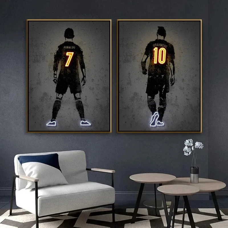 ملصق متسابق جمالي لديكور الغرف ، رياضة السيارات ، كرة القدم ، كرة السلة ، ديكور اللاعب ، طباعة قماش ، فن جداري ، نجم نيون ، 80s ، F1