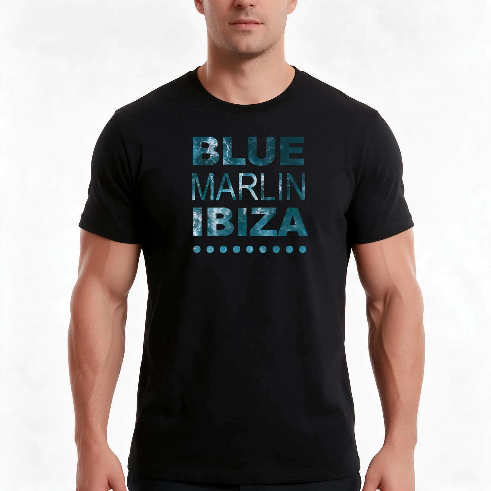 Blue Marlin Ibiza fresh design. T-Shirt Summer Casual Cotton Tee Oversized Streetwear Tops Vintage Graphic Print 100% Cotton