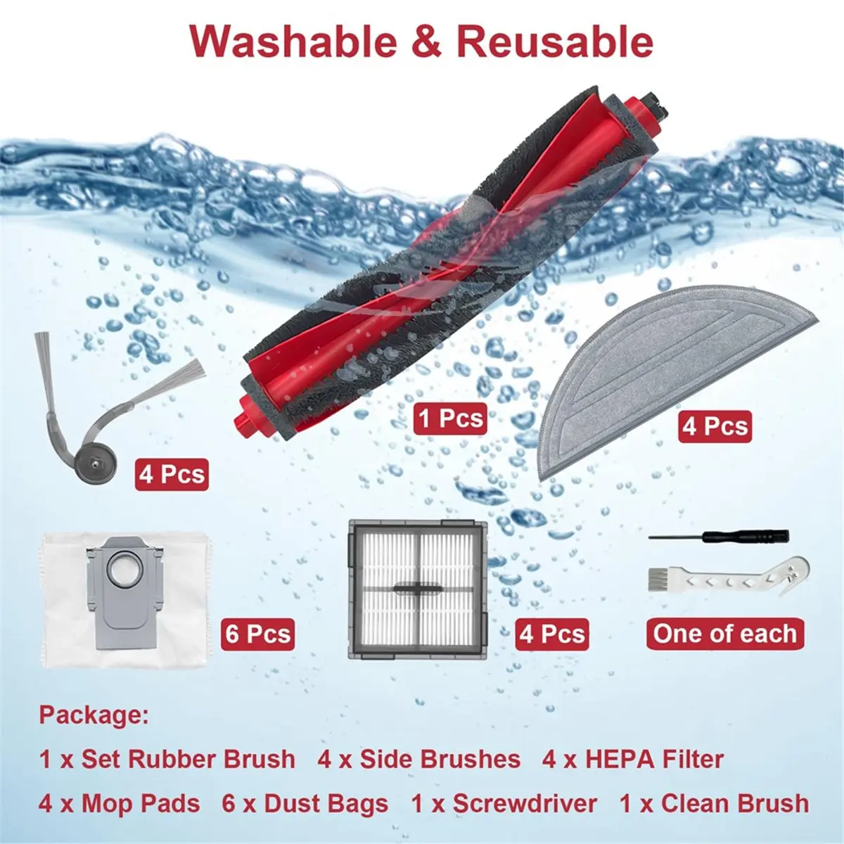 11·11COUPON For Q10 S5/Q10 S5+/Q10 X5/Q10 X5+ Vacuum Brush Dust Bag Filter Roller Mop Replacement Parts