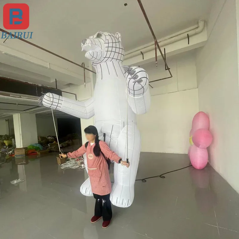 

3.5M inflatable polar bear walking dance inflatable air model playground circus performance decoration interactive props