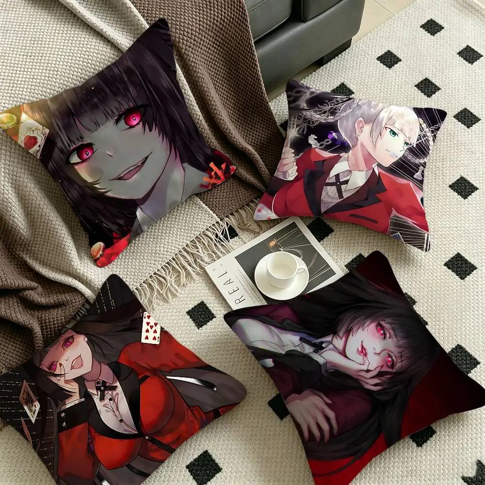 Japanese Manga Kakegurui Cushion Cover Pillow Cover Decor Pillowcase Printed Cushion Case for Couch