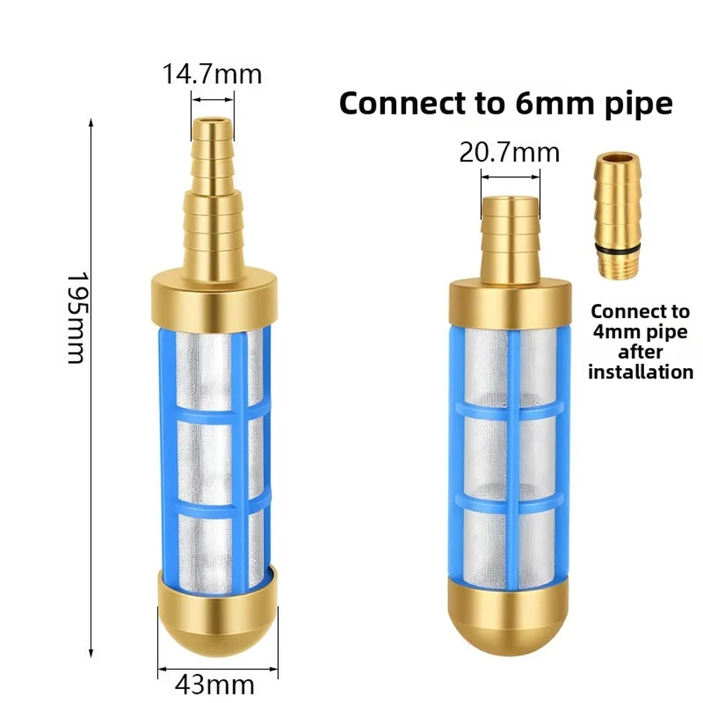 Brass 3/4'' 5/8'' Hose Water Suction Strainer Pickup Filter Pressure Washer Agricultural Pump Inlet Strip Filter Stainless Steel