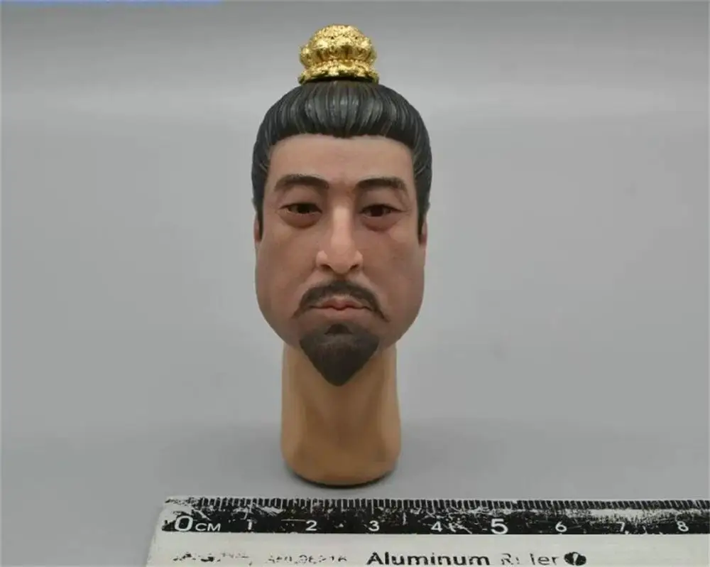 In Stock For Sale 1/6th Old Vintage Dynasty Ming The Emperor King Wan Li Head Sculpture Carving Toys Model For 12" Figure Doll