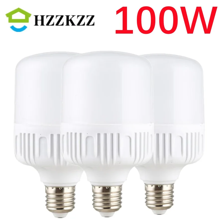 220V 100W E27 LED Screw Mouth Light Non Flickering High Brightness White Light Eye Protection High Heat Dissipation Light Bulb