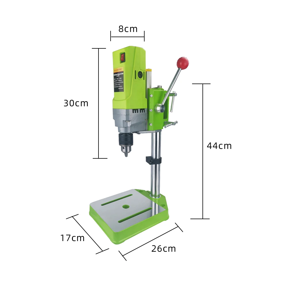 ALLSOME 710W Work Bench Drill Stand Chuck 1-13mm With High-precision Dovetail Guide Mini Aluminum Alloy Electric Drill Machine