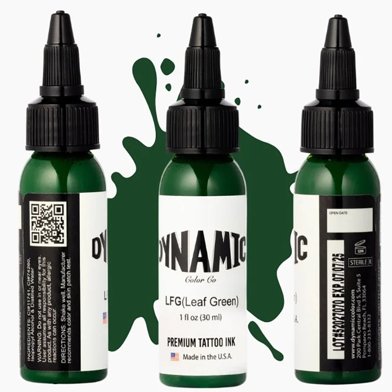 

1Oz LFG Green Tattoo Ink Body Art Tattoo Ink Vibrant Vegan Long Lasting No Color Loss Professional Tattoo Ink (30ml/ Bottle)