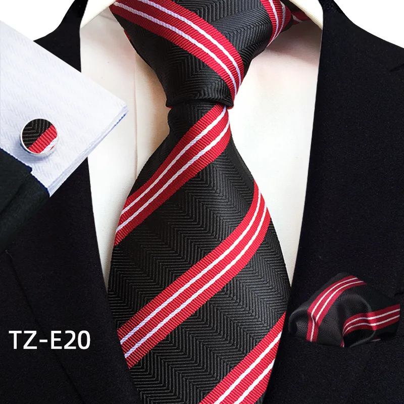 New Tie Square Scarf Cufflinks Three Piece Set Paisley Pattern Wedding Banquet Men\'s Formal Wear Hand Tie Wholesale