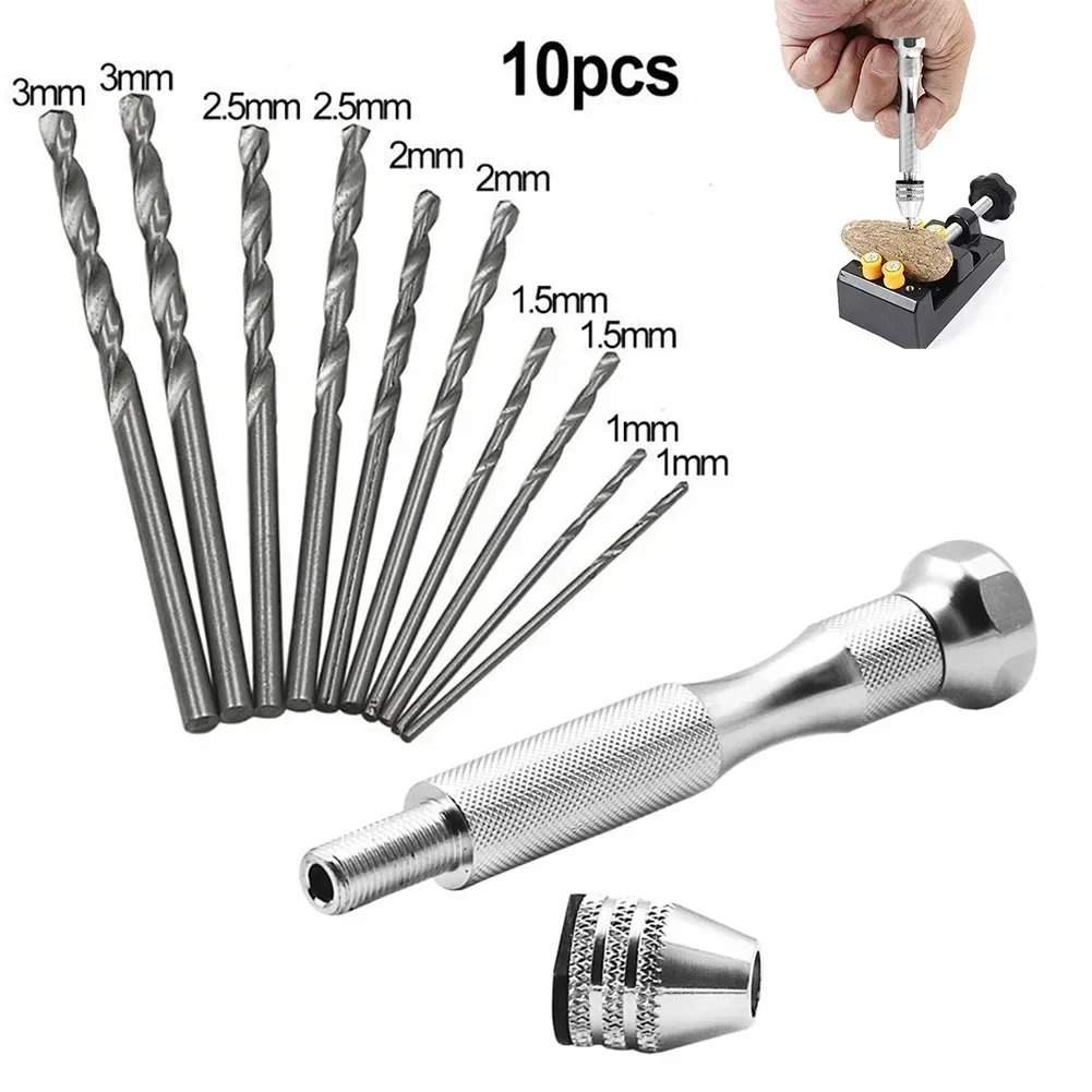 

Tiny HSS Spiral Hand Push Drill Chuck Drill 0.3-3.2mm Pin Vise Bit 1.0/1.5/2/2.5/3mm Drill Bit For DIY Hand Carving