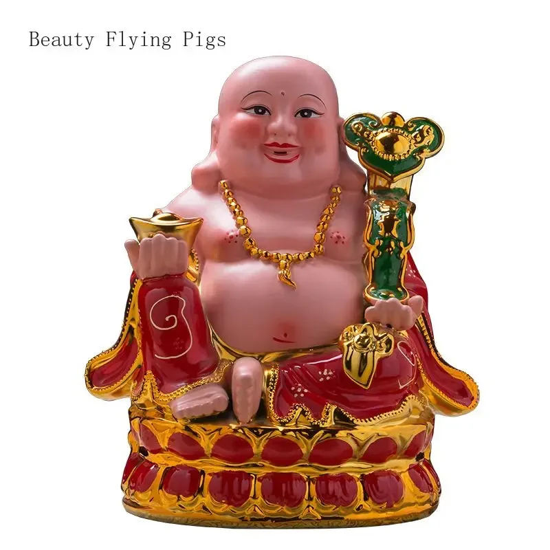 

Chinese High-end Ceramic Maitreya Buddha Statue, Big Belly, Smiling Buddha Home, Living Room, Feng Shui Decoration People