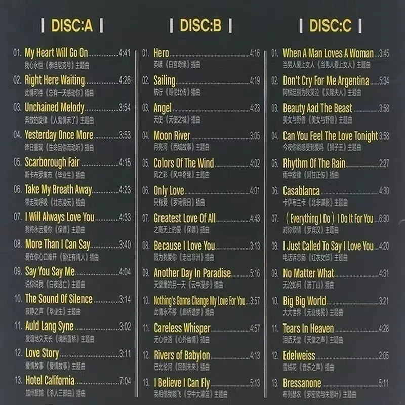 Eine Sammlung klassischer Western-Lieder, 3 CDs, Musik-CD für das Auto, Discs für den Heimgebrauch, FH Store