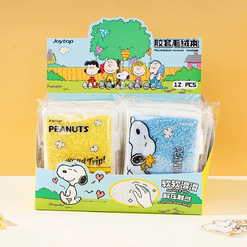 

Snoopy Plush Cover Notepad Anime Action Figures Cute Cartoon Portable Stationery Merchandise Decoration Birthday Gift for Friend