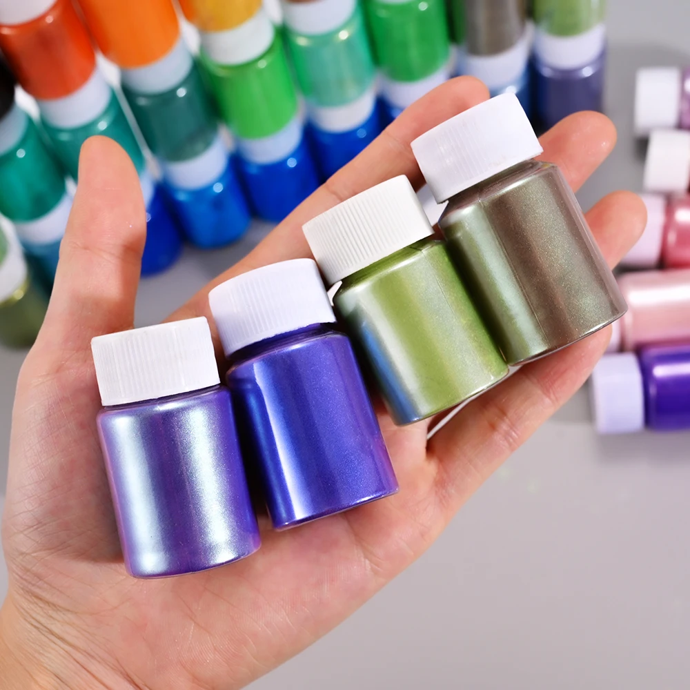 1 زجاجة أبيض/وردي بيرليسسينت مسحوق الأظافر 10 جرام التدرج مرآة تأثير الكروم الصباغ الغبار أورورا حورية البحر الميكا فرك مسحوق و # 1