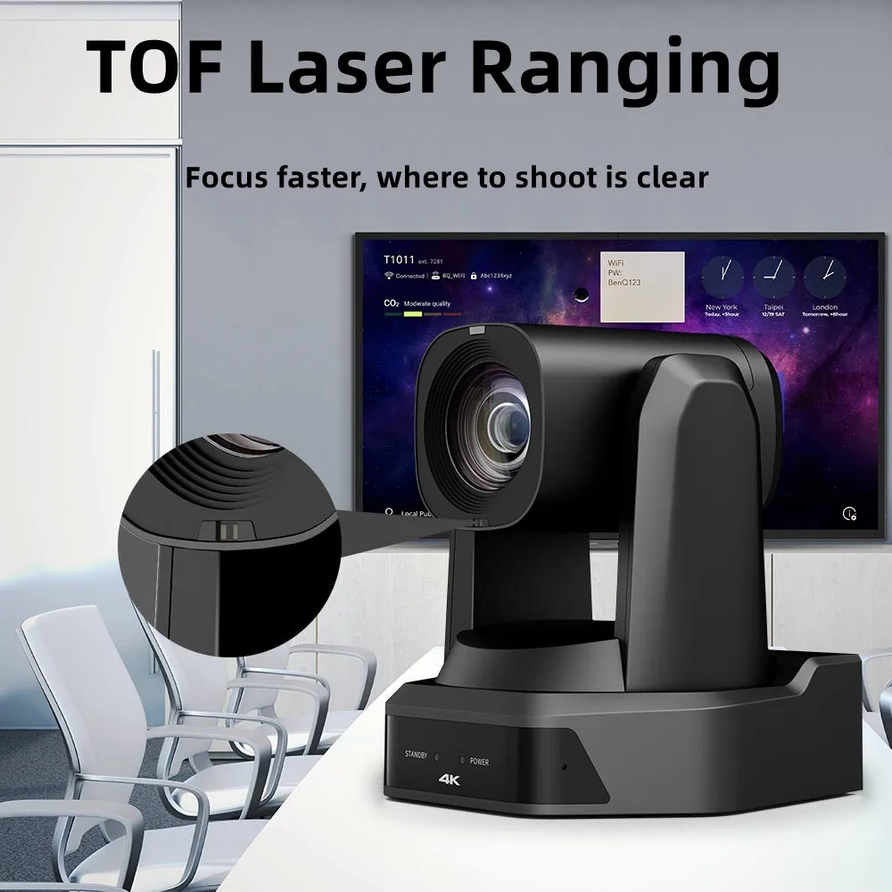 Video PTZ Camera NDI HX2 AI tracking 12/20/30X Optical Zoom 60fps with Mic Tally Light HDMI USB SDI LAN POE TOF Laser Ranging