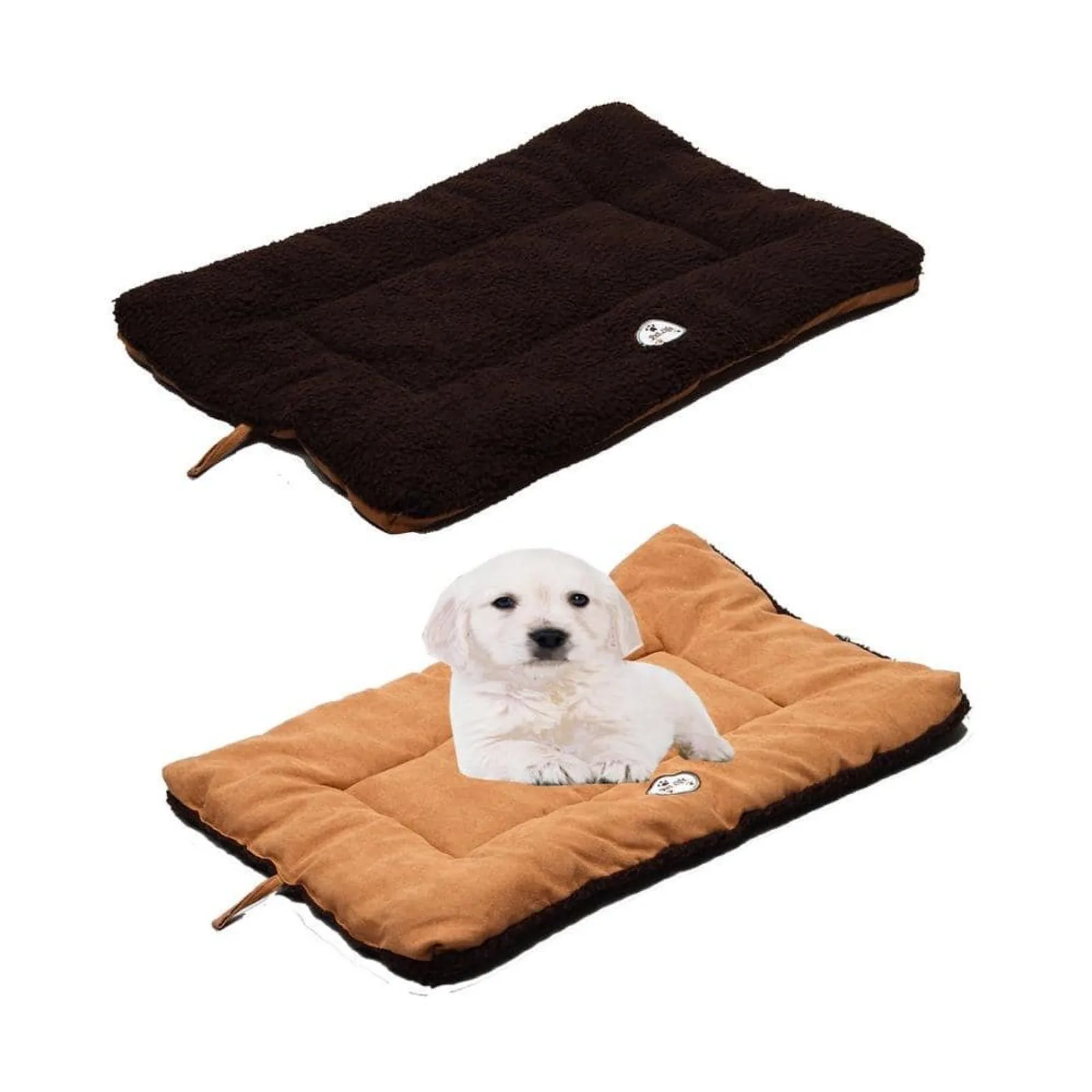 US Large Brown and Cocoa Reversible Pet Bed