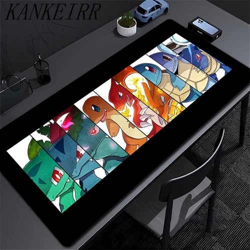 Imagen 2 del producto Alfombrilla de ratón grande de goma para teclado, alfombrilla antideslizante para ratón de jugador, alfombrilla para ratón portátil HD para PC, alfombrilla para ratón P-Pokemons Kawaii