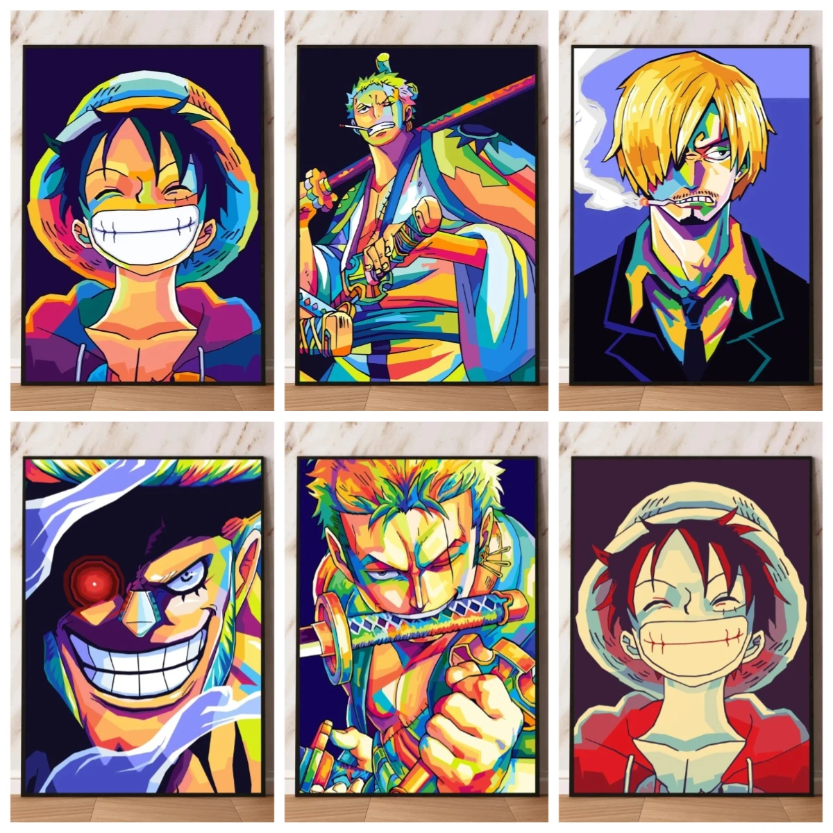 DIY Oil Painting By Numbers Kit  One Piece Luffy  Cuadros  Gift Children's Bedroom Pictures By Numbers Home Decor Holiday Gifts