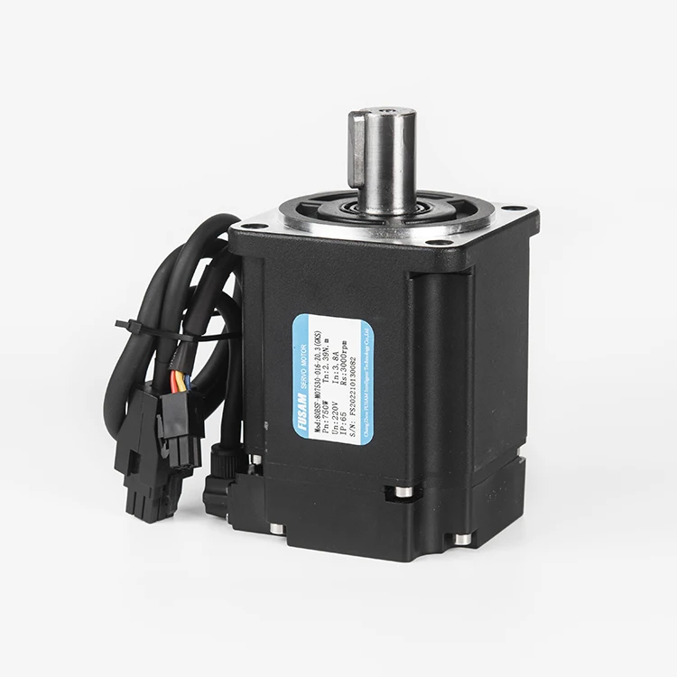 ราคาโรงงาน มอเตอร์เซอร์โวเฟสเดียว 750 วัตต์ 2.4 นิวตันเมตร 3000 รอบต่อนาที พร้อมชุดไดรเวอร์ สำหรับเครื่องกัดซีเอ็นซี แรงดันไฟฟ้ากระแสสลับ 220 โวลต์