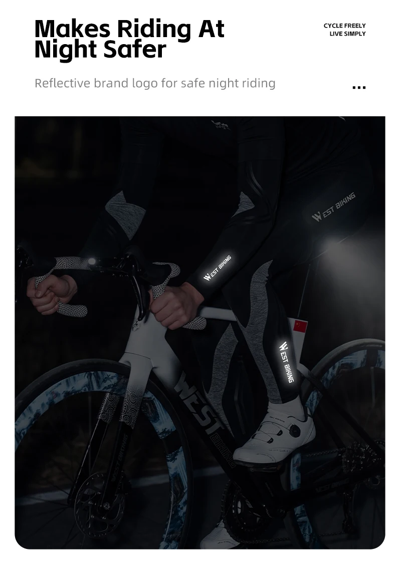 WEST BIKING Fahrrad-Beinwärmer und Armstulpen-Set, Fleece-Thermo-Winter-Fahrrad-Beinkompressionsabdeckungen, Rutschfeste MTB-Rennrad-Ausrüstung – Detail 9