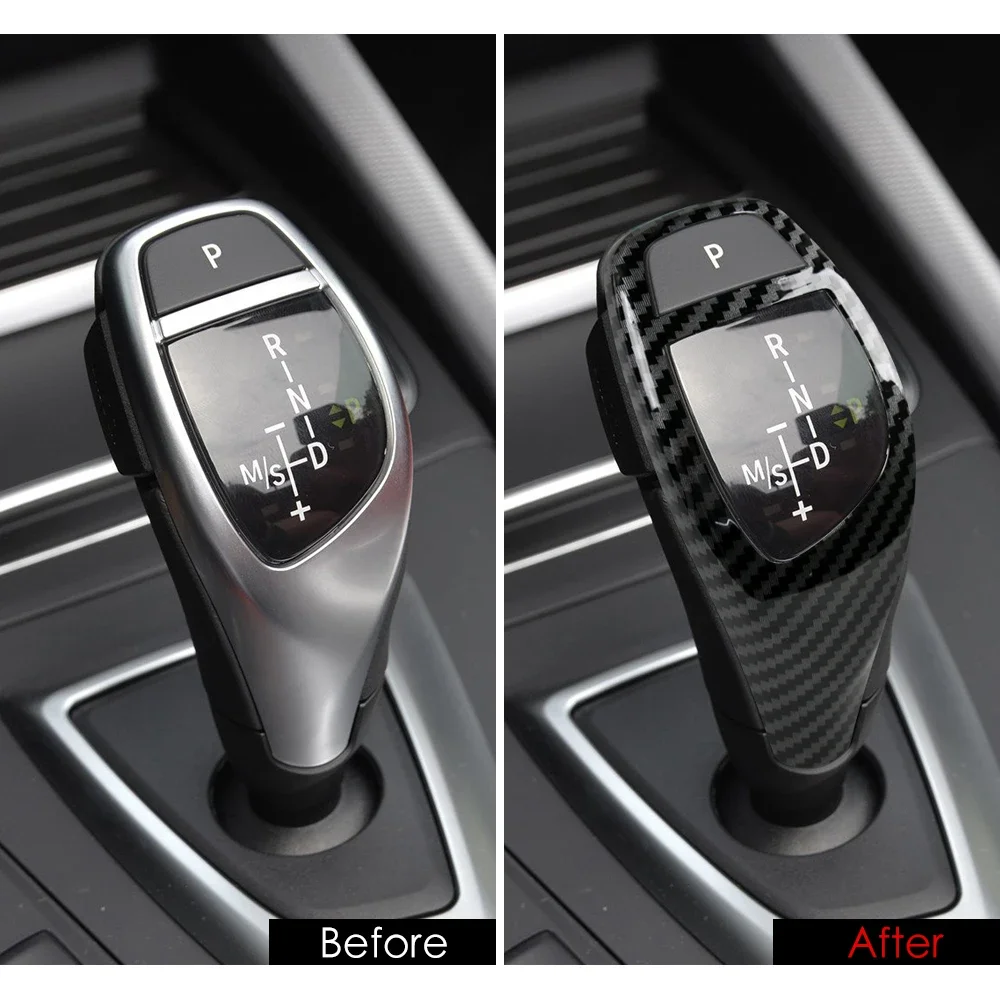 

BLACK Carbon Fiber Gear Shift Knob Cover For BMW F20 F21 F22 F23 F30 F31 F34 F35 F32 F33 F10 F18 F07 F15 F16 F25 F26 F06 F12 F13