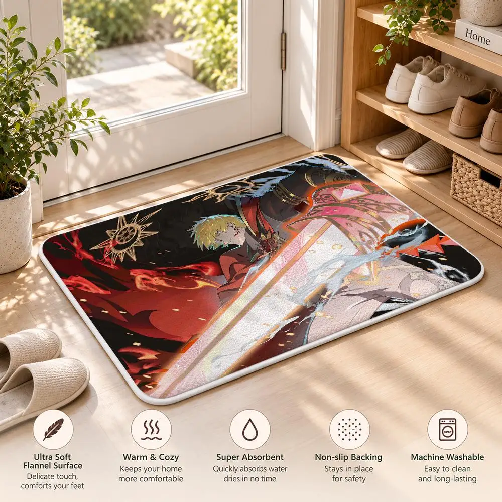 T-Tower Of God Anime Cool Floor Mat Flannel Rug Soft Non Slip Door Mat For Bathroom Bedroom Kitchen Living Room Home Decor