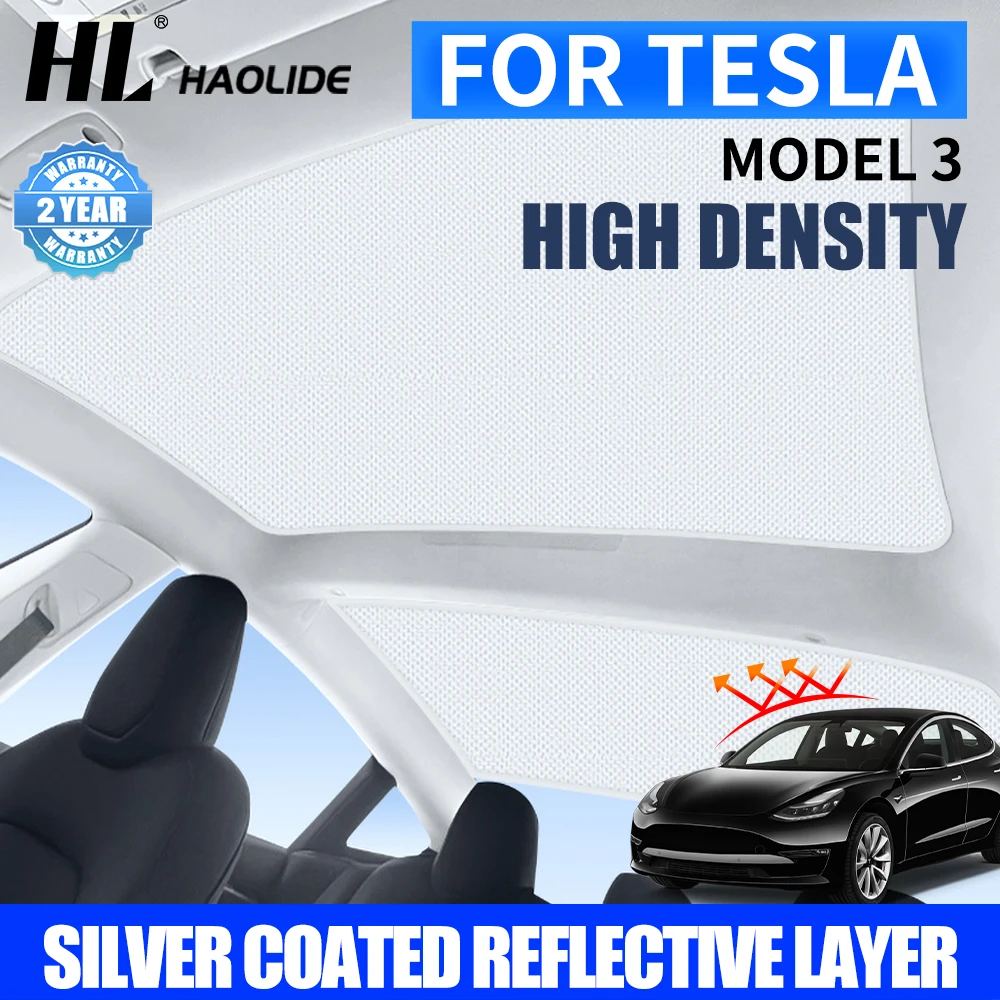 

HL Upgrade Sun Shade For Tesla Model Y 3 Anti-UV Sunshade Roof Shield Visor Ice Cloth Buckle Glass Skylight Cooler Cover Sunroof