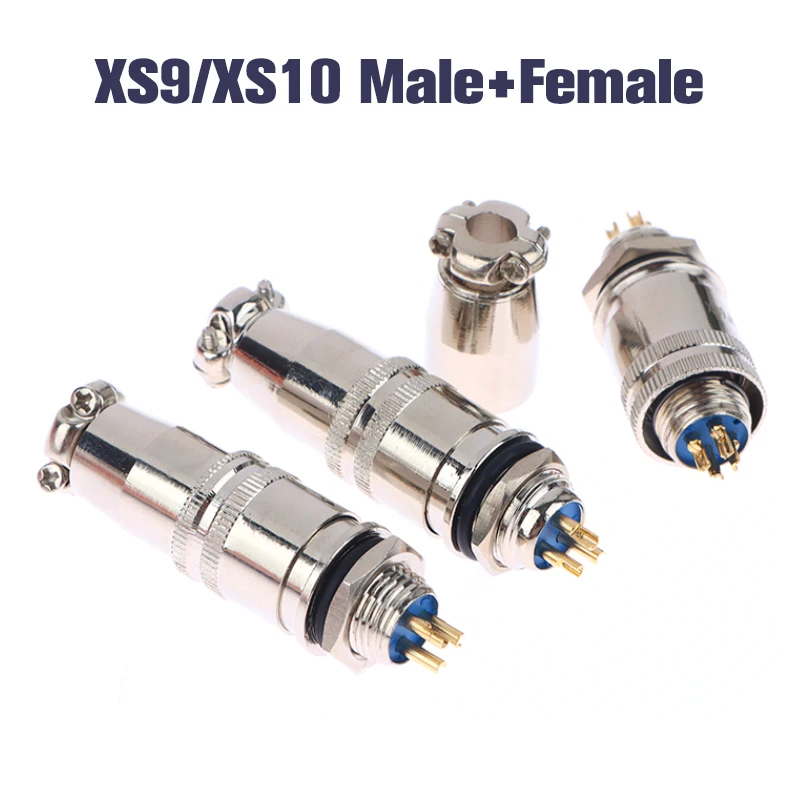 1 Set 250v Electrical Mini XLR Aviation Plug XS9 XS10 2Pin 3Pin 4Pin 5Pin 9MM/10MM Self Locking Aviation Socket Connector