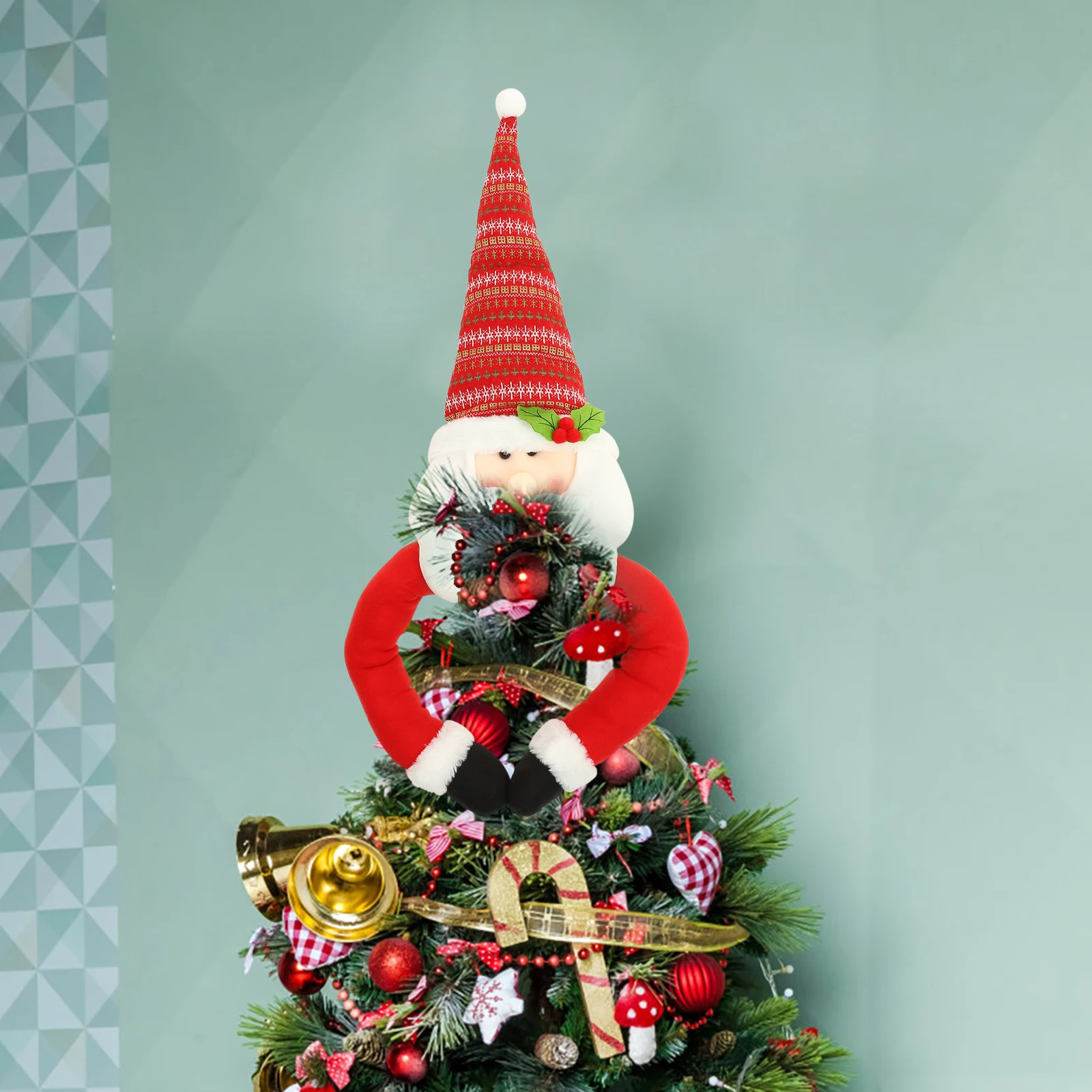 

Christmas Tree Topper Santa Star Lightweight Large Xmas Treetop Decoration Party Supplies Festive Tree Ornament