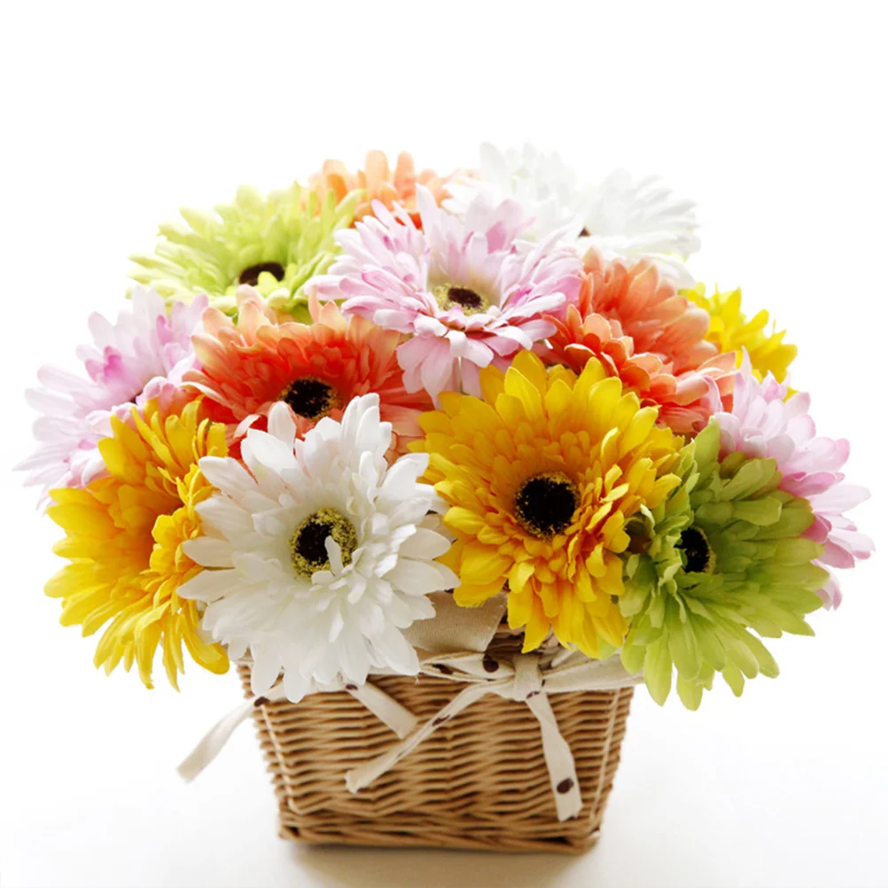 

10Pcs Artificial Chrysanthemum Bouquet Fake Flowers Lifelike Simulation Faux Bouquet for Home Store Office Party Decoration