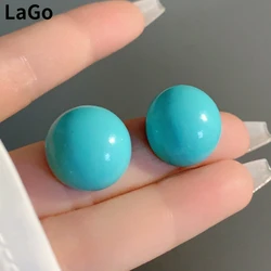 Fashion Jewelry 925 Silver Needle Vintage Temperament Blue Color Enamle Earrings For Women 2023 Trend New Simply Design Hot Sale