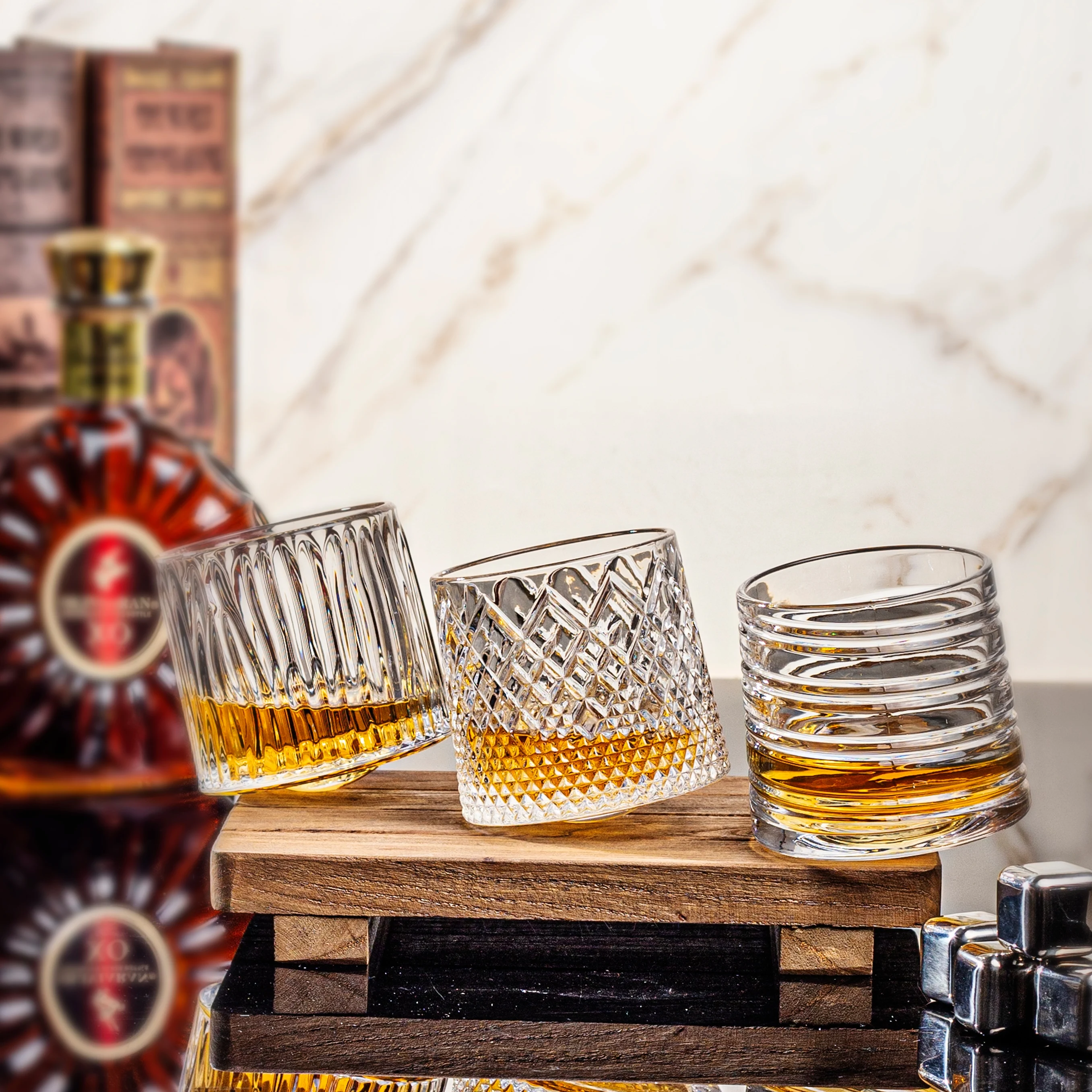 Vaso de whisky, vasos de whisky de cristal, vasos giratorios para vino, copa de cristal de brandy, artículos para beber para Bar, fiesta en casa