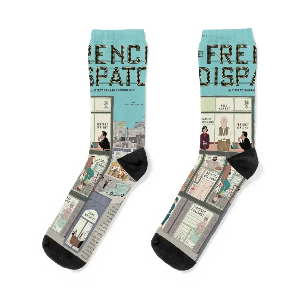 Wes Anderson French Dispatch Socks zapatos de suelo Calcetines de mujer Hombre