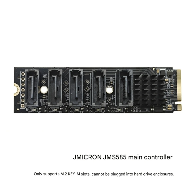 PCIE to Sata3.0 Desktop Storage Card with Five Drive Ways for Key-M Use