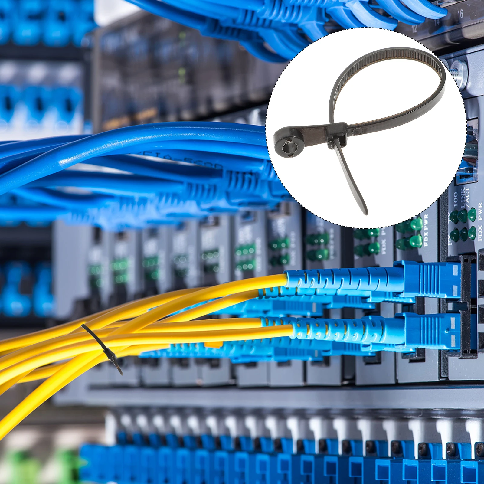 

100Pcs Double Hole Round Head Cable Zip Ties Nylon Self-Locking for Indoor Outdoor Underground Use Heavy Duty Long-Lasting